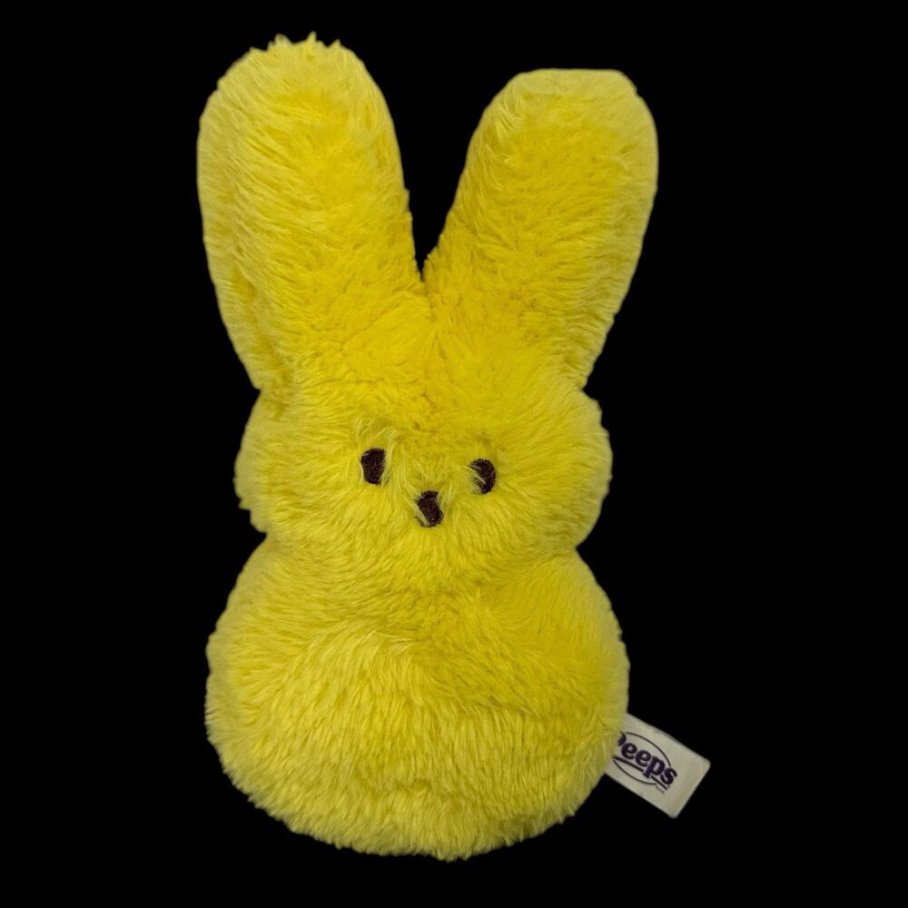 Peeps Bunny Plush Yellow 9 Inches Easter Rabbit Soft Just Born Toy Pellets